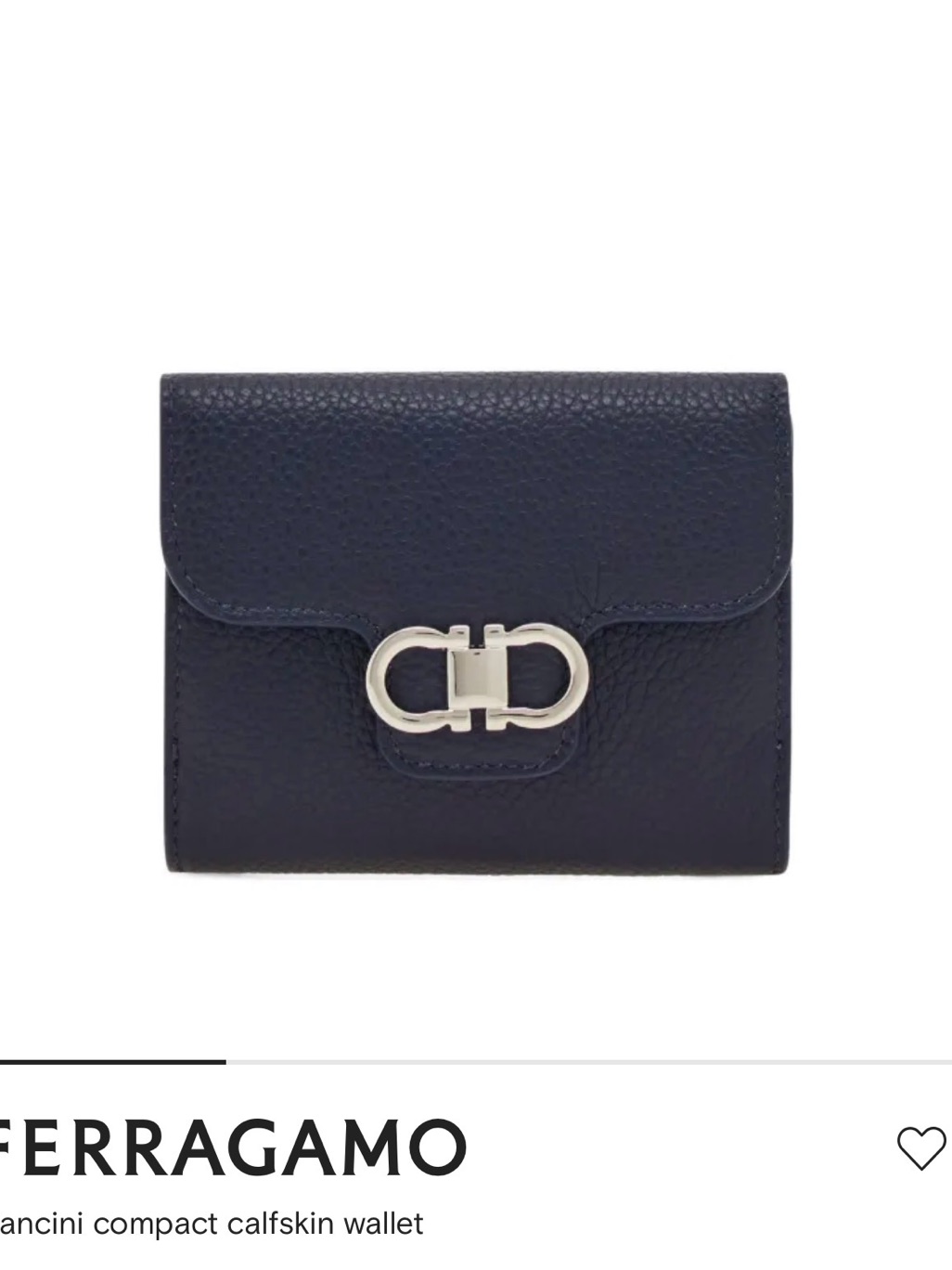 Salvatore Ferragamo Navy Textured Calfskin Wallet